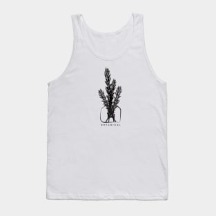 Botanical Herb Plant Lady Rosemary Vintage Black Tank Top